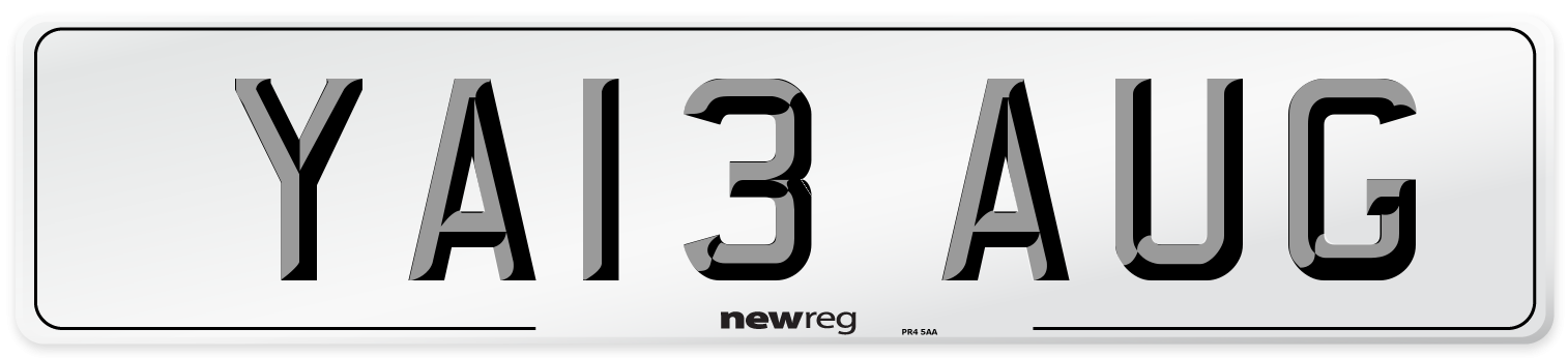 YA13 AUG Number Plate from New Reg
